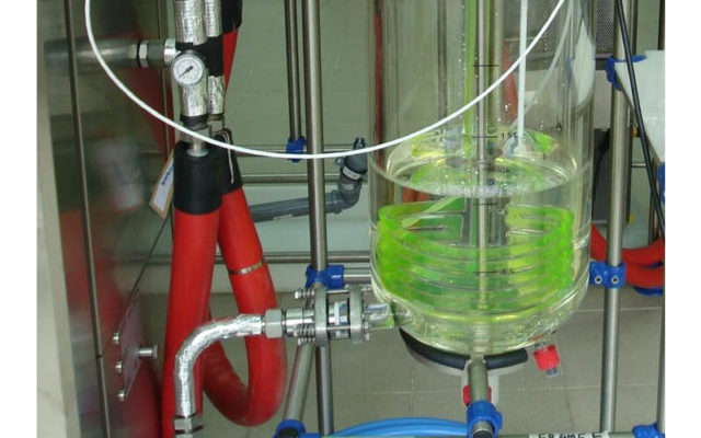 jacketed lab reactor in laboratory