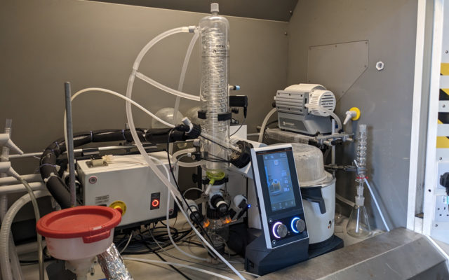 Distimatic acetone recylcing system at University of Nottingham side angle